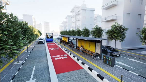 An illustration of BRT Corridor in Bandung