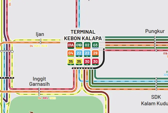 Snippet of Angkot Map